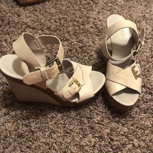 Beige Aldo wedge sandal